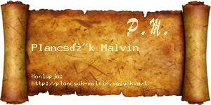 Plancsák Malvin névjegykártya